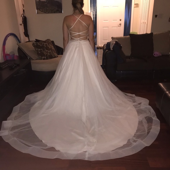 Lillian West Ivory/Sand two piece gown - Picture 4 of 4